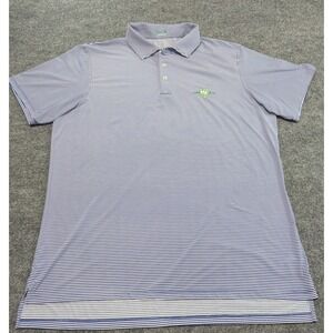 B Draddy Jimmy Sport Performance Polo Men's XL Navy White Stripe Made In USA